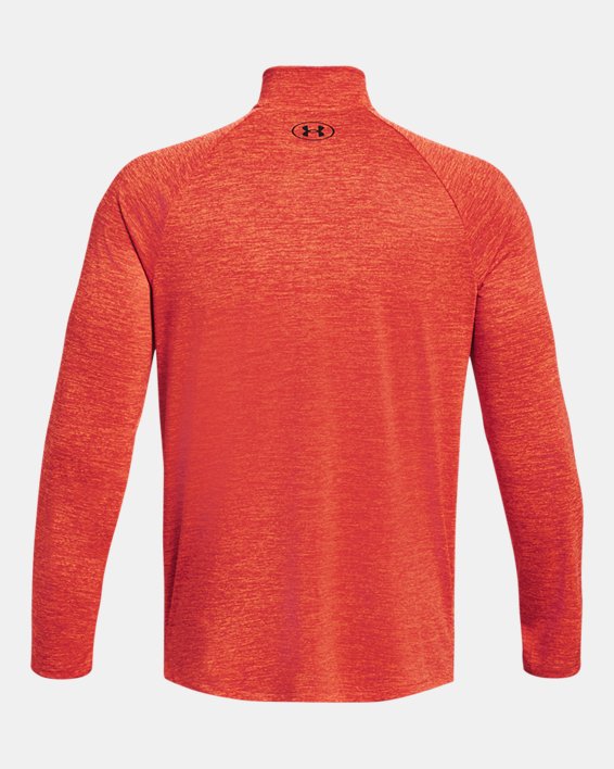 Men's UA Tech™ ½ Zip Long Sleeve in Orange image number 5